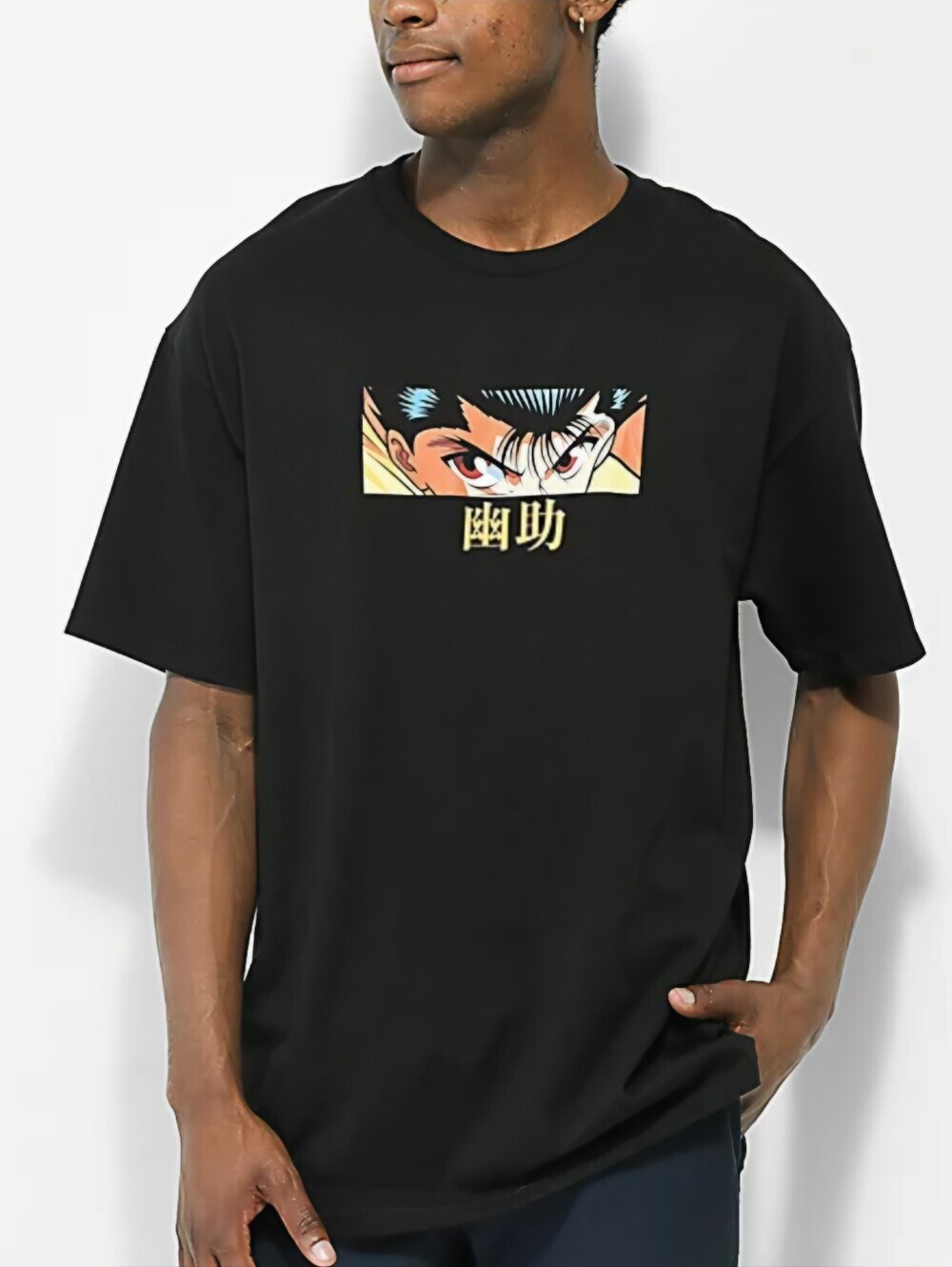 Hypland x Yu Yu Hakusho Yusuke Eyes T Shirt Black Size L Rare Anime